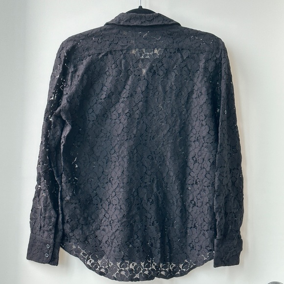 Calvin Klein Women's Black Lace Button Down Shirt size XS - Picture 2 of 3